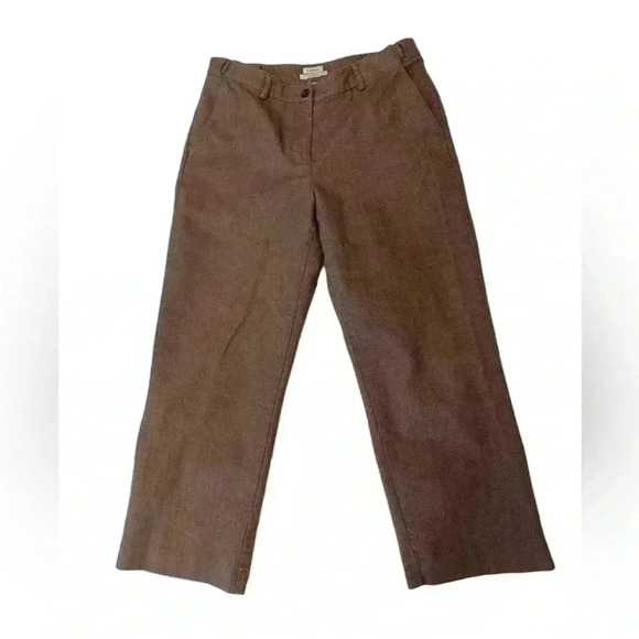 L.L. Bean Classic Fit  Brown Ankle Lined Pants Trousers Size 10P - Picture 5 of 10